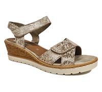 Remonte Women's R6252 Wedge Sandal, White Gold 91, 6.5 UK
