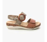 Remonte R6853 Womens Leather Slip-On Breathable Casual Tan Sandals