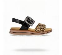 Remonte Remonte D1J53 Womens Ankle Strap Sandals Beige/Black - Multicoloured - UK 6.5