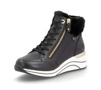 Remonte D0T77-02 Ranfu Wedge Tex Black leather Womens Hi Tops in a Plain Leather in Size 40