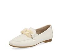 Remonte Rieker Womens Shoes White Black Chain Ladies Leather Loafers D0K00
