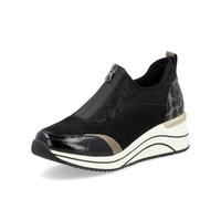 Remonte D0T08-02 Ranvin Lo Wedge Black White Womens trainers in a Plain Textile in Size 40