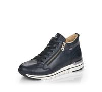 Remonte Womens Blue Boots Leather Wide Fit Double Zip Water Resistant Ladies