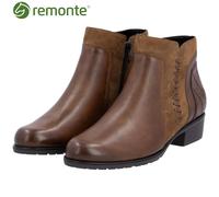 Remonte Womens Brown Leather & Suede Ankle Boots Lightweight Ladies Shoes- D6893