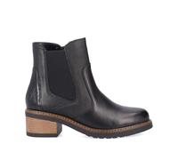 Remonte Womens Chelsea Block Heel Leather Ankle Boot - Black