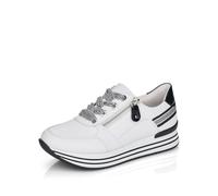 Remonte Women's D1312 Low Shoes, White/Black 80., 4 UK