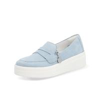 Remonte Womens D1C05-10 Pale Blue Lightweight Soft Suede Loafers (Blue, UK Footwear Size System, Adult, Women, Numeric, Medium, 6)