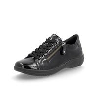 Rieker Remonte Womens Black Patent Leather Wide Fit Casual Ladies Shoes - D1E03