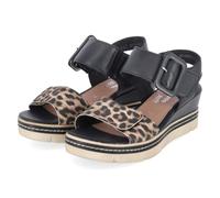Remonte Women's D2L53 Wedge Sandals, Black, 37 EU