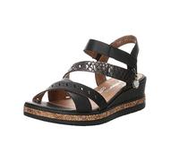 Remonte Womens D3064 wedge heel leather sandals (Black, uk_footwear_size_system, adult, women, numeric, medium, numeric_7_point_5)
