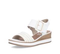 Remonte Women's D6453 Wedge Sandals, White, 40 EU