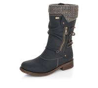 Remonte D8070-01 Andros Tex Black Womens Mid Calf Boots in a Plain Man-made in Size 38
