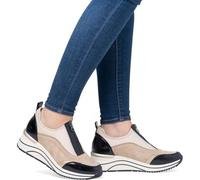 Remonte Womens Ladies D0T08 Beige Vegan Wide Fit Wedge Trainers Shoes Size 4-9