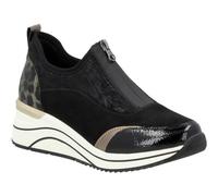 Remonte Womens Ladies D0T08 Black Vegan Wide Fit Wedge Trainers Shoes Size 4-9