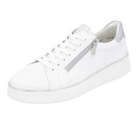 Remonte Womens Ladies White Silver Wide Fit Zip Lace Up Trainers Shoes Size UK 4