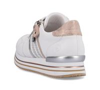 Remonte Womens Ladies Wide Fit Lace Zip Up Trainers White Gold Shoes Size 4-8