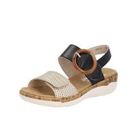 Remonte Women's R6853 Sandal, Beige Gold Black 02, 6.5 UK