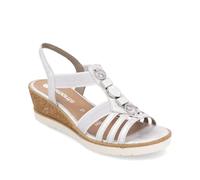 Remonte R6264-92 Hyfawn Silver Womens Wedge Sandals in a Plain Leather and Man-made in Size 39