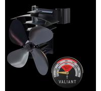 Remora Magnetic Flue Pipe Fan and Magnetic Stove Thermometer Valiant Red One Size