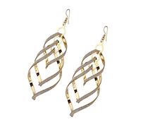 Remorui 1 Pair Multi-layer Exquisite Alloy Hook Earrings Linear Drop Dnagle Statement Earrings Twisted Dangle Earrings Golden