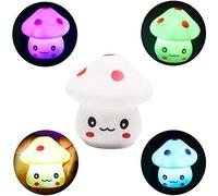 Remorui 1 Pc Colorful Mushroom LED Light Mini Cartoon Night Light Cartoon Nursery Lamp Bedside Light Random
