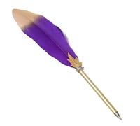 Remorui 1 Pc Feather Ballpoint Pen Quill Pen Ink Flow Writing Wedding Signing Pen Fluffy Pen for School Writing Wedding Gift Signature Pen Purple