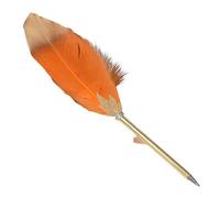 Remorui 1 Pc Feather Ballpoint Pen Quill Pen Ink Flow Writing Wedding Signing Pen Fluffy Pen for School Writing Wedding Gift Signature Pen Orange