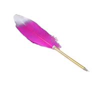 Remorui 1 Pc Vintage Feather Dip Ink Pen Copper Feather Quill Pen Elegant Gift Wedding Signature Pen Calligraphy Pen Pink