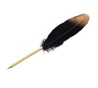 Remorui 1 Pc Vintage Feather Dip Ink Pen Copper Feather Quill Pen Elegant Gift Wedding Signature Pen Calligraphy Pen Black
