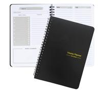 Remorui Anti-bleed Planner Home A5 Weekly Notebook for School Office 52 Week English Daily Book with Durable Dual-line Design Thick Paper Ink-resistant Pages Black A5