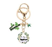 Remorui Anti-Rust Keyring New Year Keychain Panda Bamboo Wreath Pendant Polished Lobster Clip Lightweight Shoulder Bag Schoolbag Decoration Key C