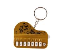 Remorui Micro Piano Keychain Pendant 8-Keys Mini Electronic Piano Light Music Cartoon Key Chain Ornament Plastic Novelty Key Ring Yellow
