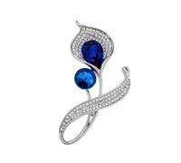 Remorui Rhinestone Calla Lily Brooch Flower Crystal Pin Exquisite Brooch Pin Weddings Dress Clothing Accessory Flower Corsage Scarf Pins Blue
