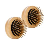 Remos Hair Brush Mini Foldable Wooden Pins Beech Wood Detangling Brush 2x