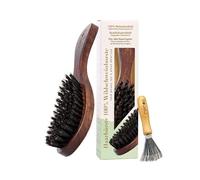 REMOS Hairbrush with 100% wild boar bristles made of walnut wood - wide handle
