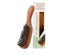REMOS Hairbrush with wild boar bristles made of local pear wood - narrow handle