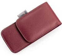 REMOS Manicure Case Empty Made of Genuine Leather with Space for 3 Tools - red