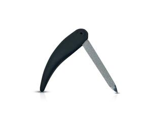 REMOS Sapphire Nail File Folding Pocket Nail File Black, Dual-Sided for Gel Nails, Acrylic Nails & Natural Nails - Compact, Hygienic & Ideal for Travel & Manicure - Length 7.5cm/13.5cm