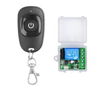 (Remote and Receiver) 433Mhz RF Universal Remote Control DC 12V 1CH Relay Receiver Module 1 Button Transmitter for Gate Door Light Fan DIY Universal