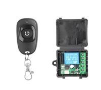 (Remote and Receiver) 433Mhz RF Universal Remote Control DC 12V 1CH Relay Receiver Module 1 Button Transmitter for Gate Door Light Fan DIY Universal