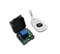 (Remote and Receiver) 433Mhz RF Universal Remote Control DC 12V 1CH Relay Receiver Module 1 Button Transmitter for Gate Door Light Fan DIY Universal