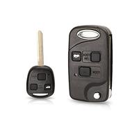 Remote Car key Shell Fob 3 Buttons Pad Compatible with Toyota Camry Celica Avensis RAV4 Prado TOY47 Folding Flip Key Case Replace