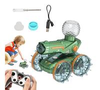 Remote Car, Light Up RC Land & Water Vehicle, Speed Adjustable Remote Control Car with LED & Water Squirter for Beach Rock Crawling Drifting Backyard Bashing Pool Racing Competition