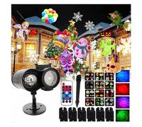 Remote Christmas Halloween LED Projector Lights 3D Oce-an Wave 12Pattern Projection Lights Party Decor Waterproof Stage Spotlight,Halloween,Christmas,Outdoor Decorations