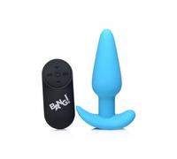 Remote Control 21X Vibrating Silicone Butt Plug - Blue