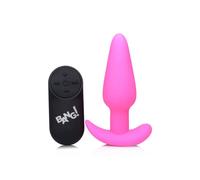 Remote Control 21X Vibrating Silicone Butt Plug - Pink