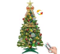 Remote Control-3 FT Artificial Mini Christmas Tree,Tabletop Small Christmas Tree with 50 Warm White & Multicolor Changing Lights Timer 8 Modes DIY Ball Ornaments,Home,Office,Indoor Holiday Decoration