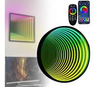 Remote Control 3D Tunnel Light, Infinity Mirror Night Lamp with 358 Lighting Settings, Ideal for Home and Party Decoration, Octagon Design