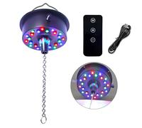 Remote Control 5 RPM-9 RPM Adjustable Mirror Ball Rotating Motor with 24 RGB Led Light for 4 6 8 12" Disco Balls (Not Include) for Party Decoration Bands Pubs (USB Powered/Battery Powered)