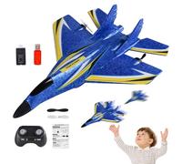 Remote Control Airplane - 2.4Ghz kids airplane, Portable Planes for childern's, LED Light RC Plane Kit, Adjustable Early Learning RC Aircraft Toy Outdoor for Kids Boys Girls Beginner Boys Adults
